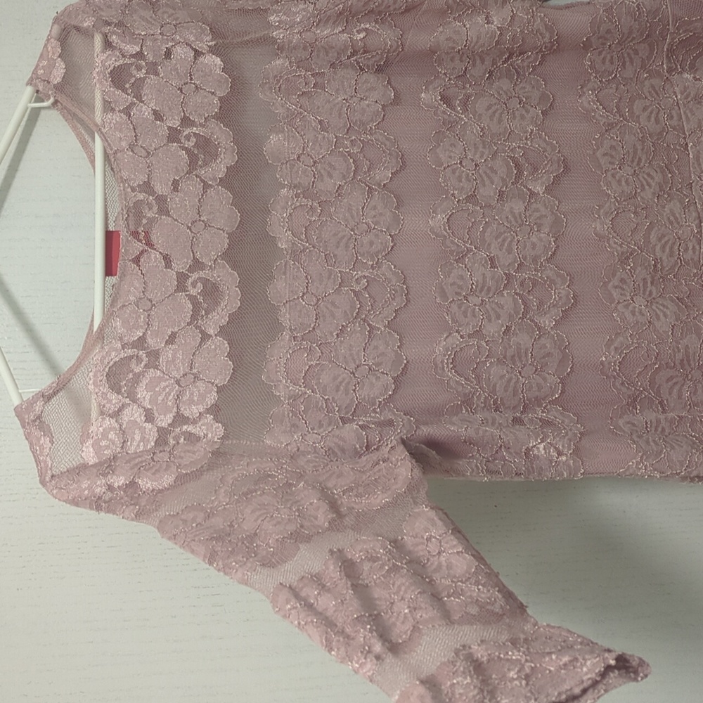 Floral lace blush pink dress